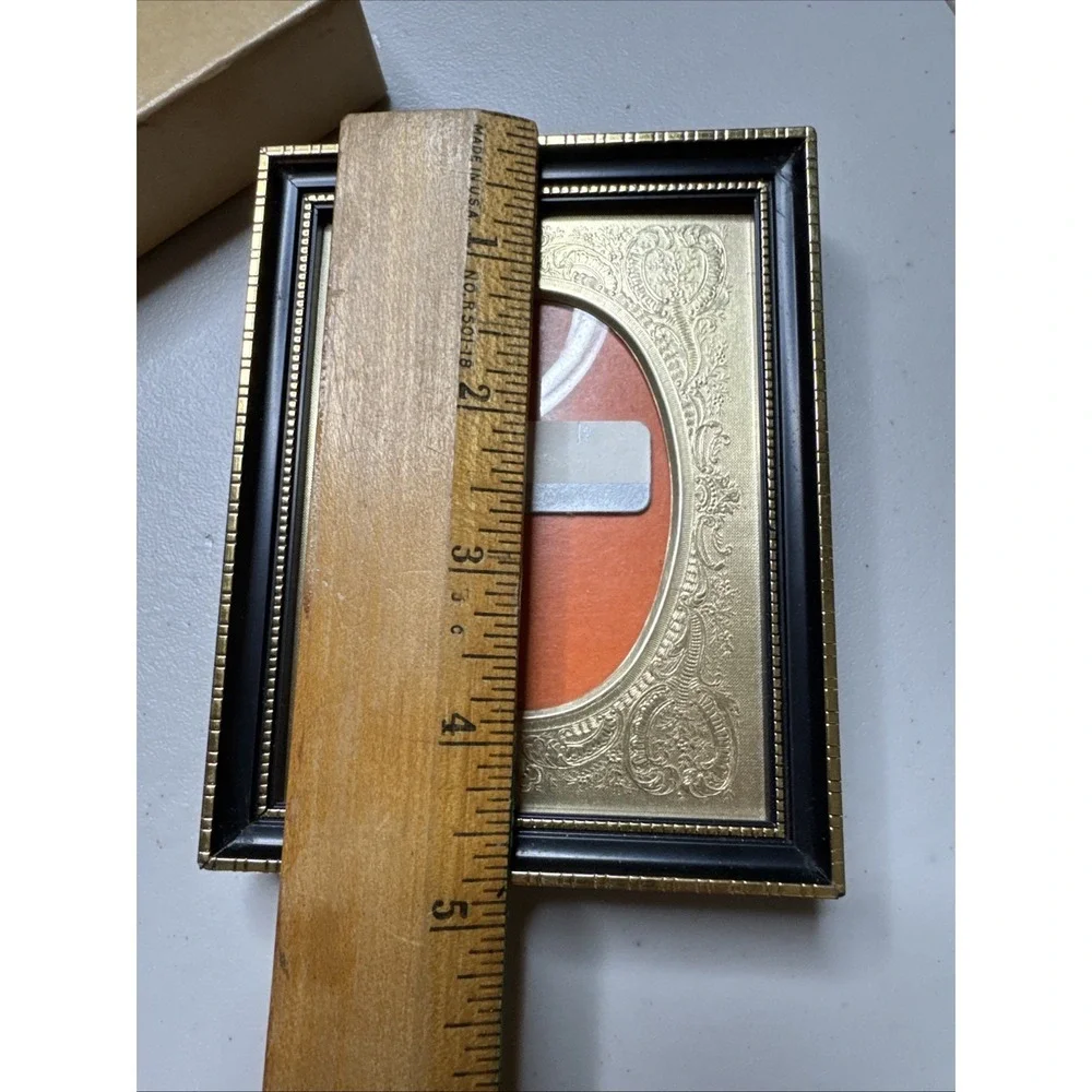 Carr Picture Frame - 3x2 -oval Black & Gold Colors - In Box 484 Ebony